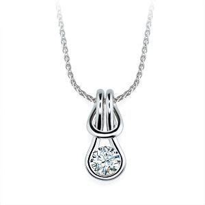 Everlon Diamond Knot Necklace in 14k White Gold.